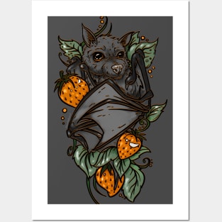 Strawberry Bat - Orange Posters and Art